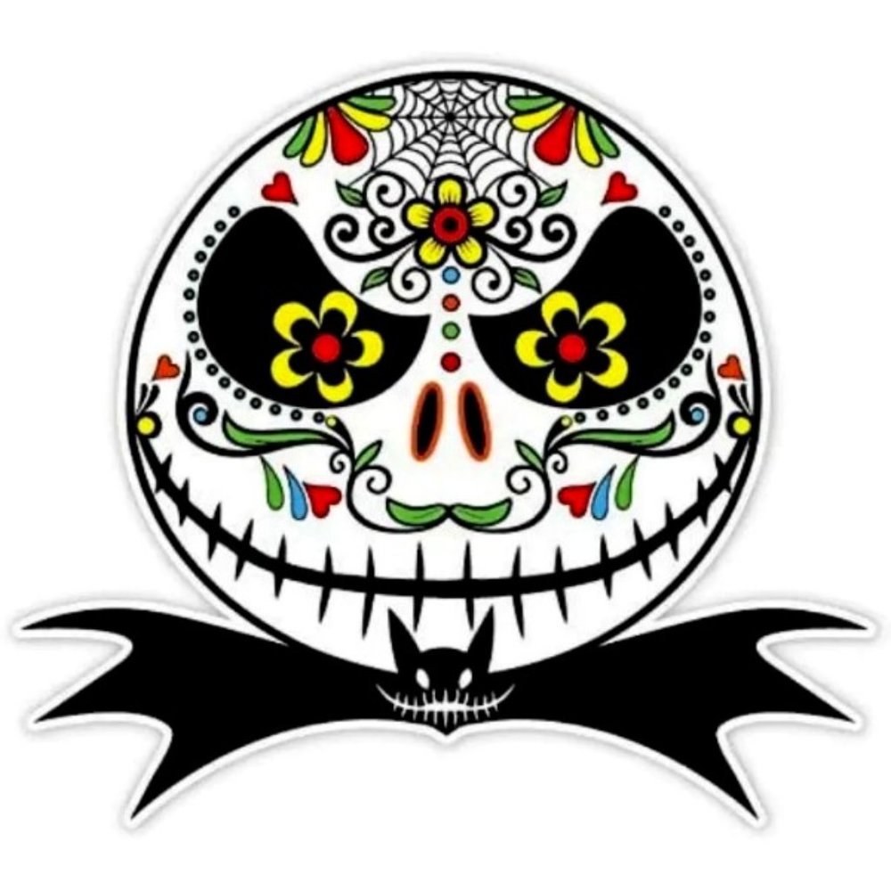 Sugar Skull Style Jack Skellington Vinyl Sticker